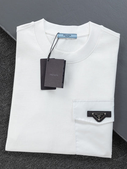 260113 New high-quality leather-lined logo T-shirt
