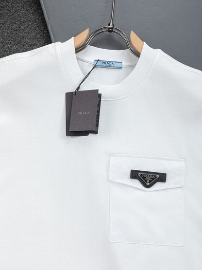 260113 New high-quality leather-lined logo T-shirt