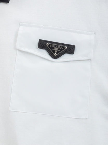 260113 New high-quality leather-lined logo T-shirt