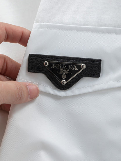 260113 New high-quality leather-lined logo T-shirt