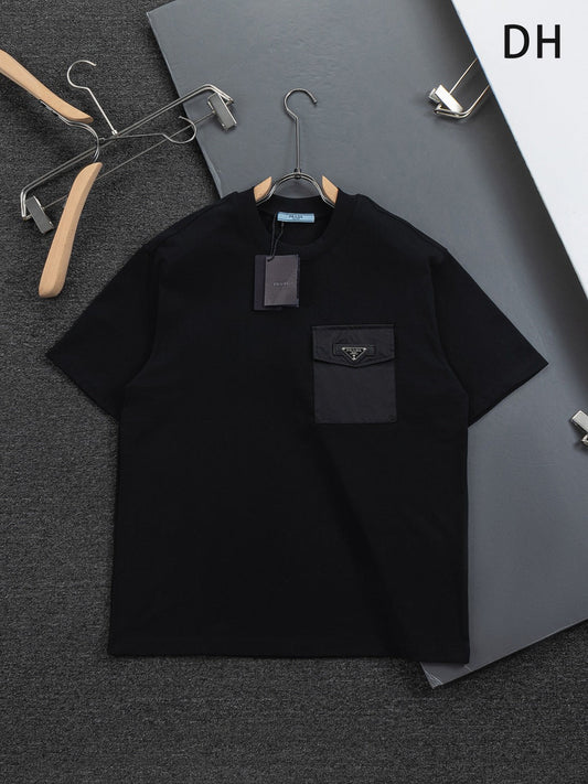 260113 New high-quality leather-lined logo T-shirt