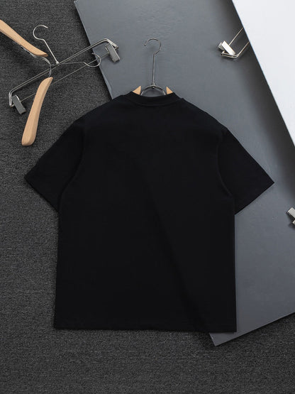 260113 New high-quality leather-lined logo T-shirt