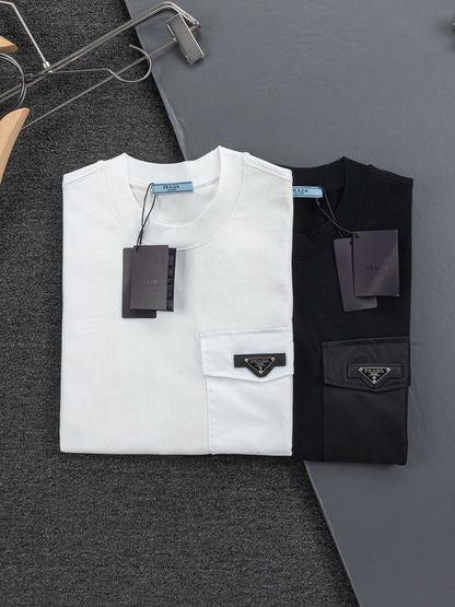 260113 New high-quality leather-lined logo T-shirt