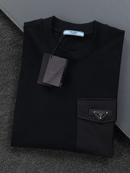 260113 New high-quality leather-lined logo T-shirt