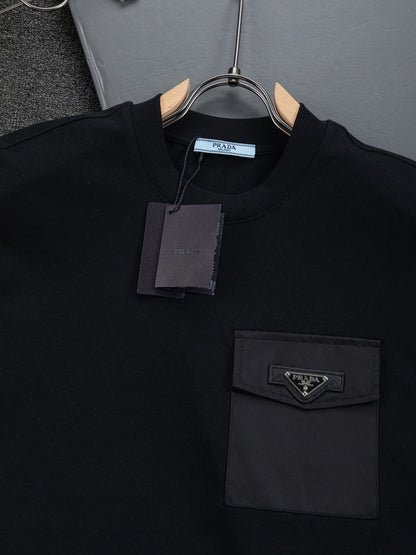 260113 New high-quality leather-lined logo T-shirt