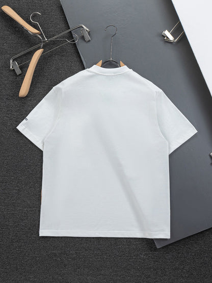 260113 New high-quality side-striped patchwork T-shirt