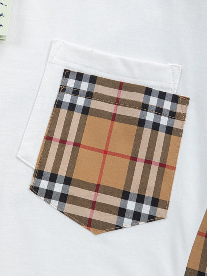 260113 New high-quality side-striped patchwork T-shirt