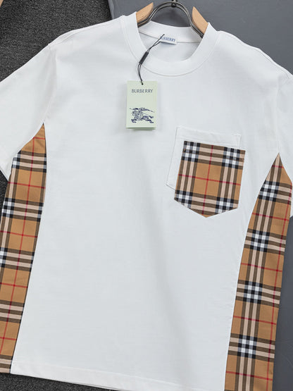 260113 New high-quality side-striped patchwork T-shirt