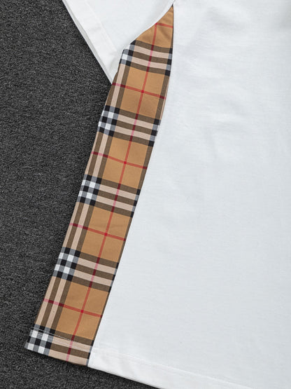 260113 New high-quality side-striped patchwork T-shirt