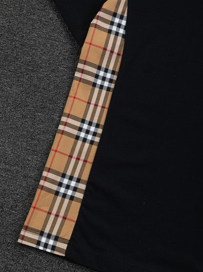 260113 New high-quality side-striped patchwork T-shirt