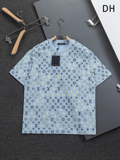 260113 New high-quality feature gradient printed T-shirt