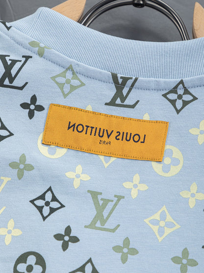 260113 New high-quality feature gradient printed T-shirt