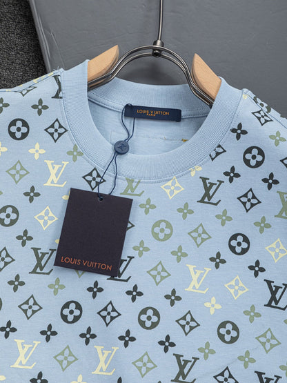 260113 New high-quality feature gradient printed T-shirt