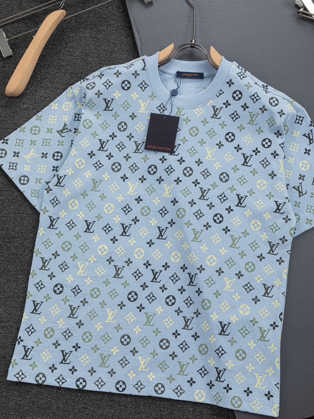 260113 New high-quality feature gradient printed T-shirt