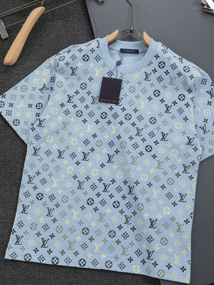 260113 New high-quality feature gradient printed T-shirt
