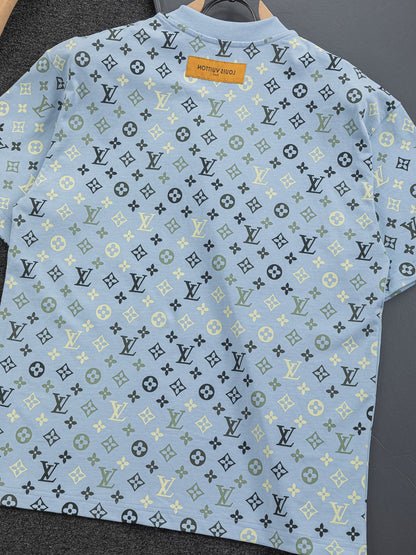 260113 New high-quality feature gradient printed T-shirt