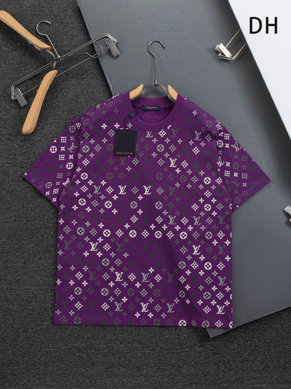 260113 New high-quality feature gradient printed T-shirt