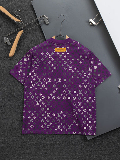 260113 New high-quality feature gradient printed T-shirt