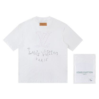 260113 New high-quality embroidered connected T-shirt