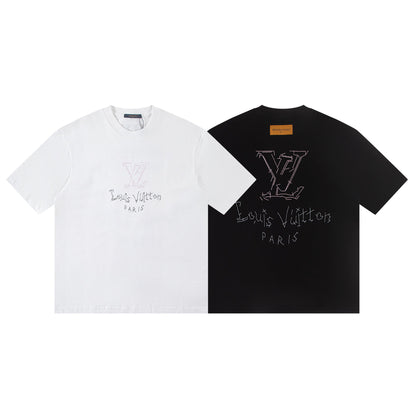 260113 New high-quality embroidered connected T-shirt