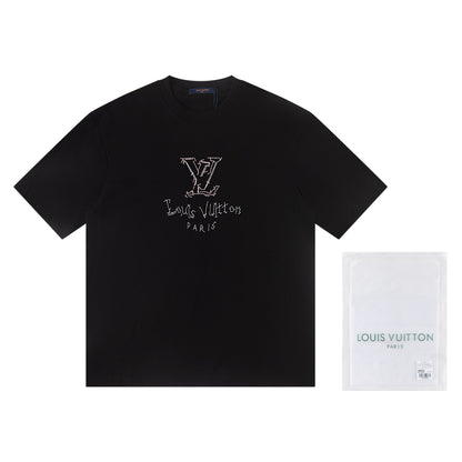 260113 New high-quality embroidered connected T-shirt