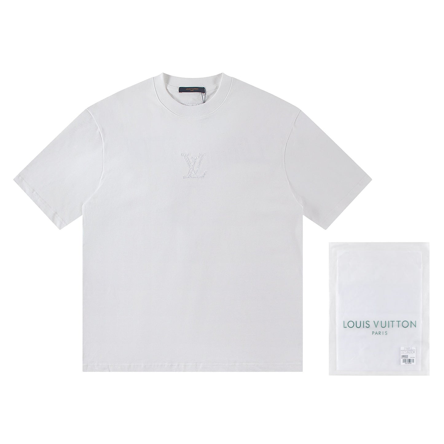 260113 New high-quality solid-color embroidered T-shirt