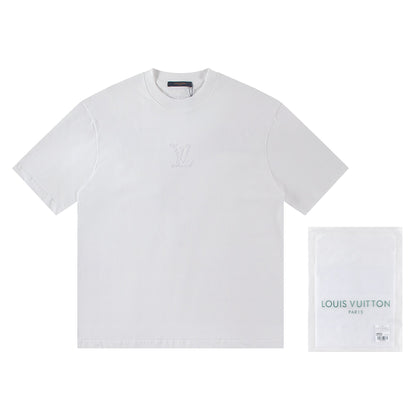 260113 New high-quality solid-color embroidered T-shirt