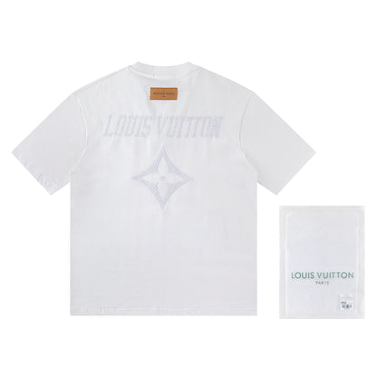 260113 New high-quality solid-color embroidered T-shirt