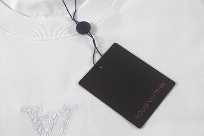 260113 New high-quality solid-color embroidered T-shirt