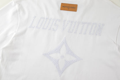 260113 New high-quality solid-color embroidered T-shirt