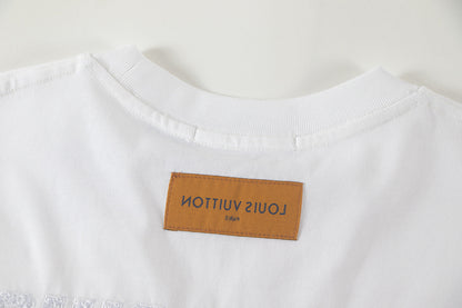 260113 New high-quality solid-color embroidered T-shirt