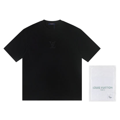 260113 New high-quality solid-color embroidered T-shirt