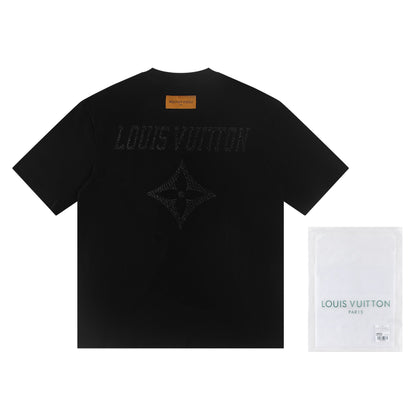 260113 New high-quality solid-color embroidered T-shirt