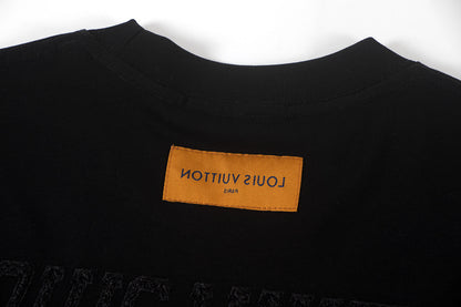 260113 New high-quality solid-color embroidered T-shirt