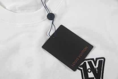 260113 New high-quality color-block embroidered T-shirt