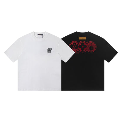 260113 New high-quality color-block embroidered T-shirt