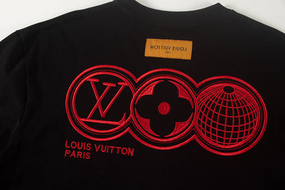 260113 New high-quality color-block embroidered T-shirt