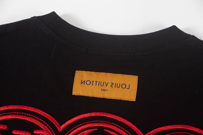260113 New high-quality color-block embroidered T-shirt