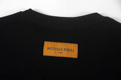 260113 New high-quality matching-color patch embroidery T-shirt