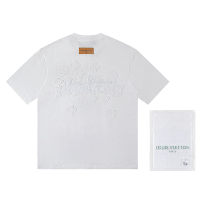 260113 New high-quality matching-color patch embroidery T-shirt