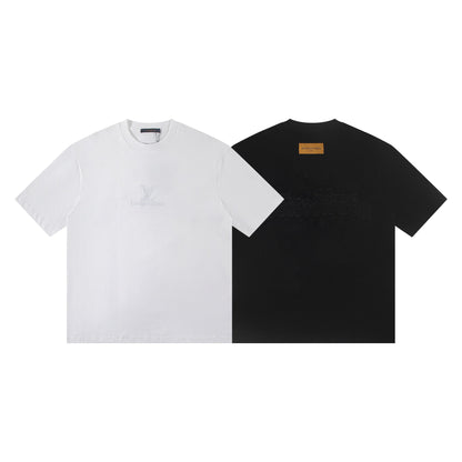 260113 New high-quality matching-color patch embroidery T-shirt
