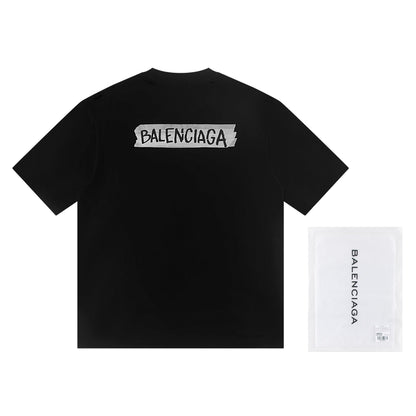 260113 New high-quality classic tape distressed letter T-shirt