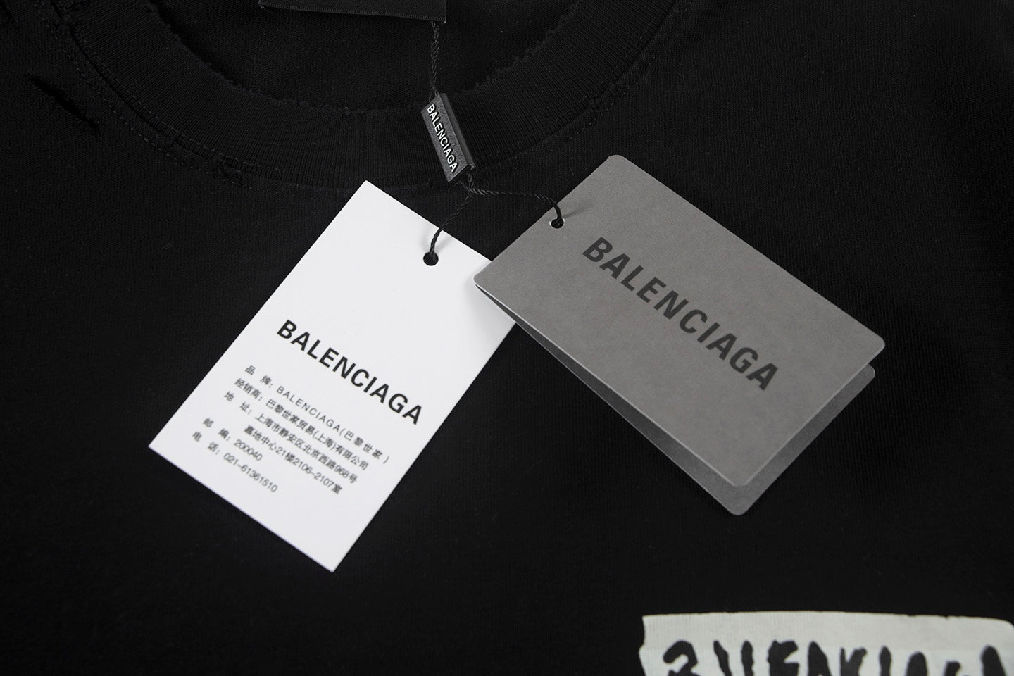 260113 New high-quality classic tape distressed letter T-shirt