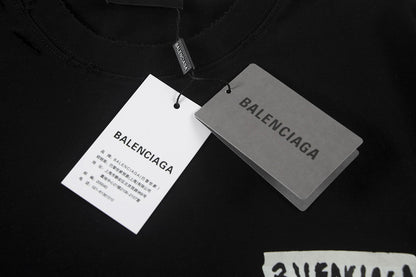 260113 New high-quality classic tape distressed letter T-shirt