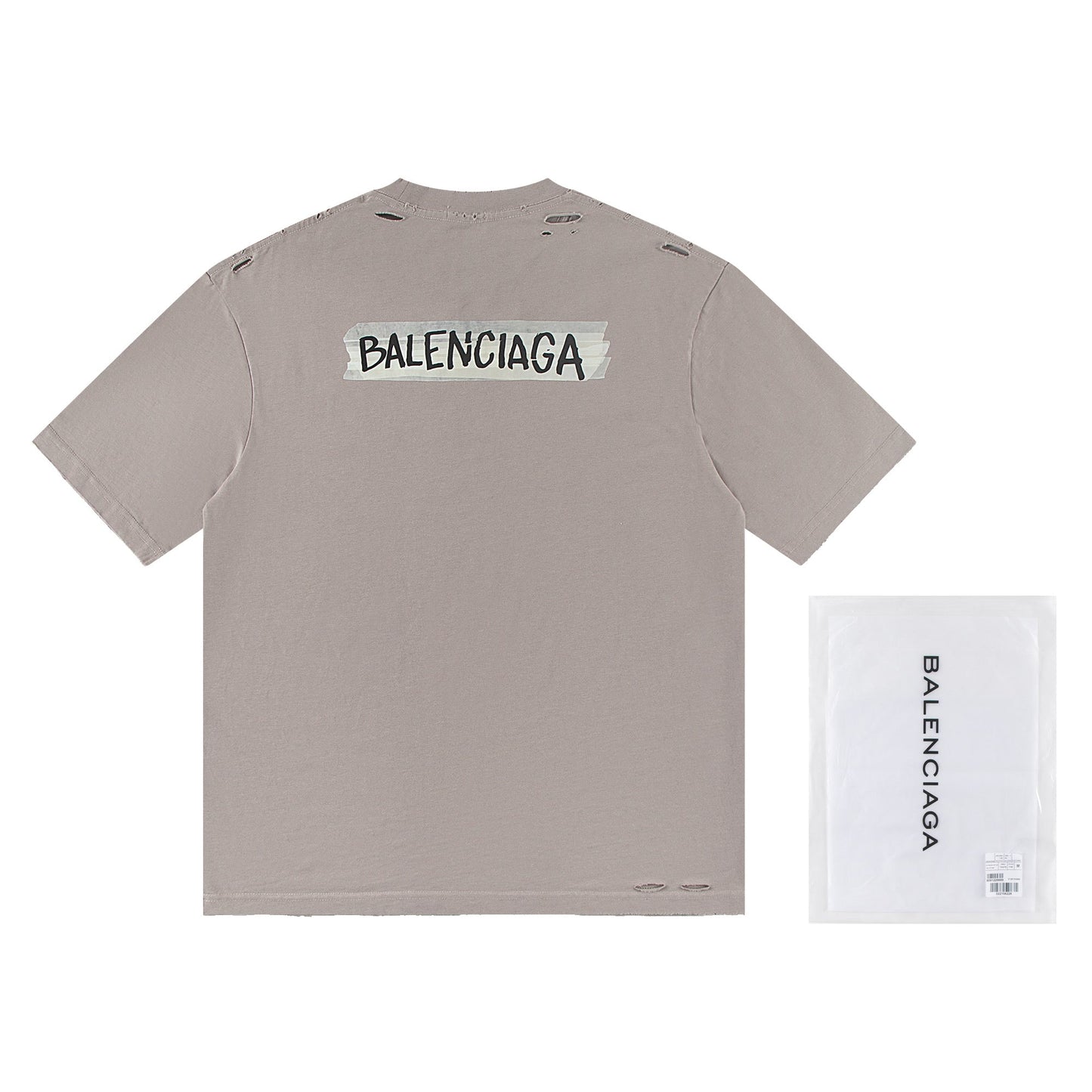 260113 New high-quality classic tape distressed letter T-shirt