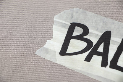 260113 New high-quality classic tape distressed letter T-shirt