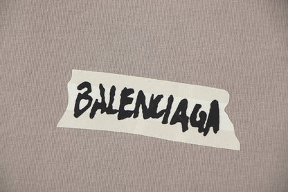 260113 New high-quality classic tape distressed letter T-shirt