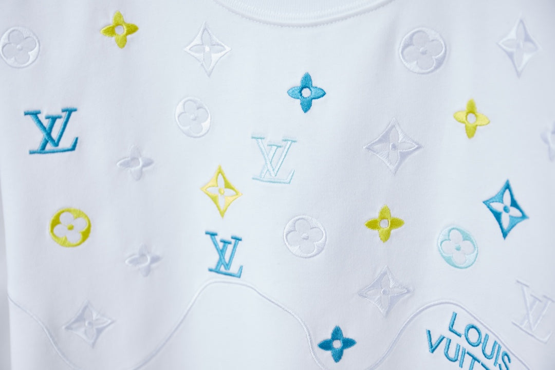 260113 New high-quality color-block embroidered T-shirt