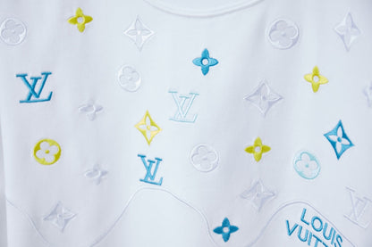 260113 New high-quality color-block embroidered T-shirt