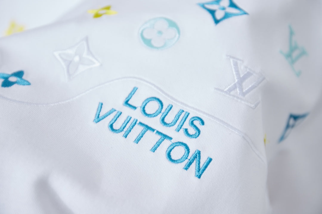 260113 New high-quality color-block embroidered T-shirt